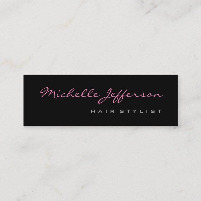 Mini Stylet Cheveux mince Script Carte de visite rose g (Devant)