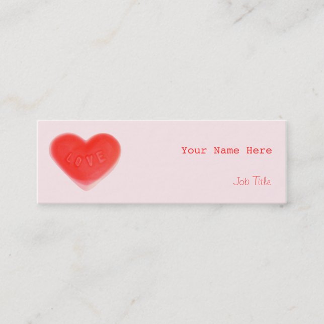 Mini Sweet Heart rose carte de visite maigre (Devant)
