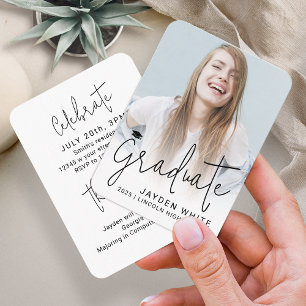 Mini Taille moderne Script photo Invitation de gra