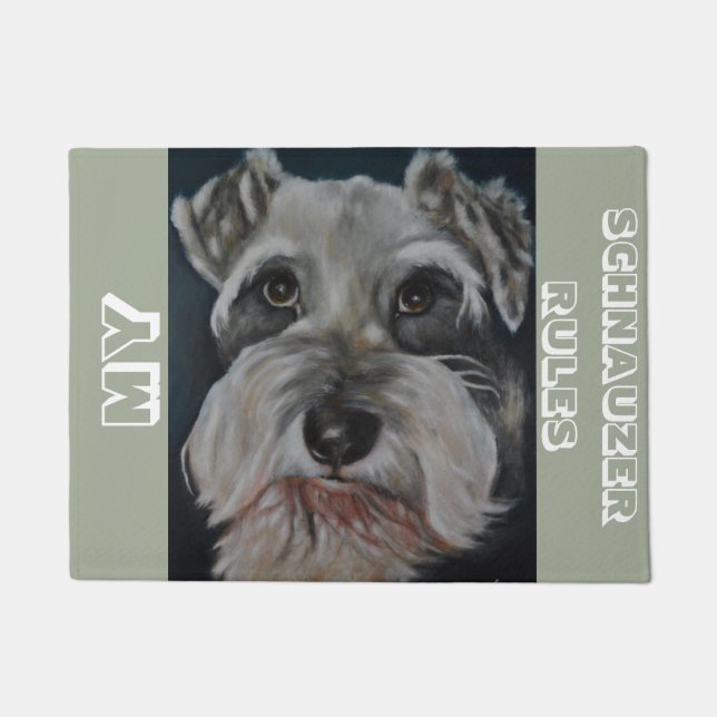Mini tapis de porte de Schnauzer (Devant)