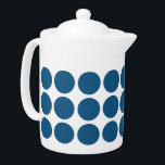 Mini théière Pois<br><div class="desc">Teapot Mini Pois mignonne et tendance. Ce design présente des pois en petits cercles en bleu et blanc. Un texte peut être ajouté à cette conception pour lui donner une touche personnelle.</div>