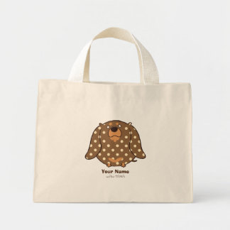 MINI TOTE BAG ミニチュアダックスフンド "ダクたま(チョコダップル)" <名入れ>