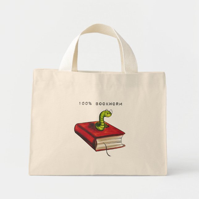 Mini Tote Bag 100% Bookworm (Devant)