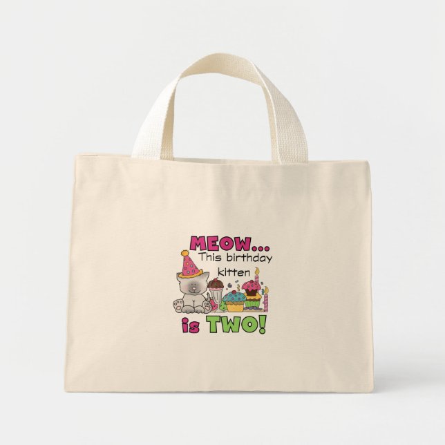 Mini Tote Bag 2e t-shirts et cadeaux d'anniversaire Kitten (Devant)