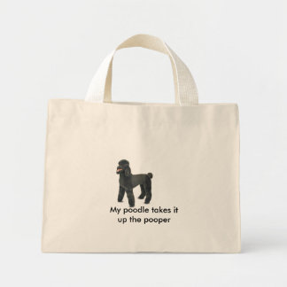 Mini Tote Bag 4861-Plush-BlackPoodle, Mon caniche prend...