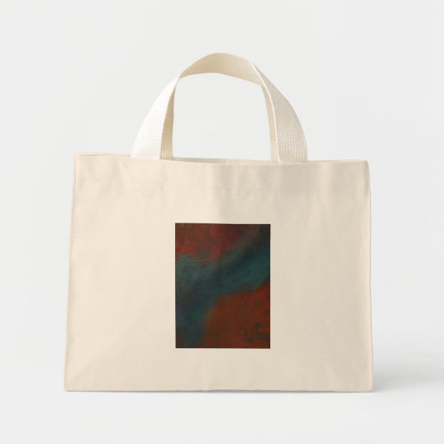 Mini Tote Bag Abstrait 1 : rouges et bleus (Devant)