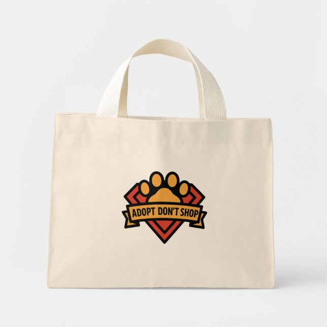Mini Tote Bag Adopter ne pas faire de shopping (Devant)