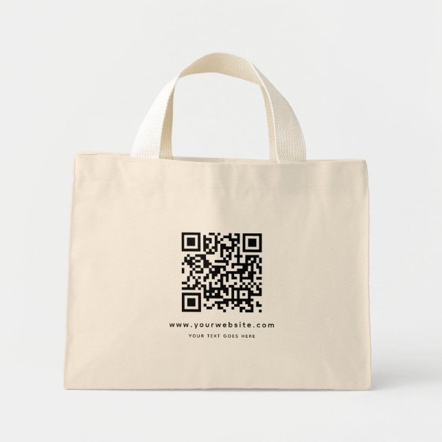 Mini Tote Bag Adresse du site Web du code QR Téléchargez votre M (Devant)