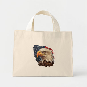 Mini Tote Bag Aigle américain drapeau américain