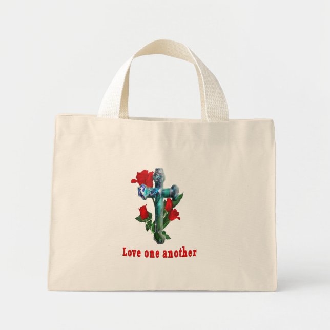 Mini Tote Bag Aimez-vous l'un l'autre (Devant)