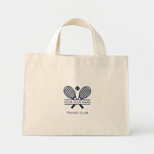 Mini Tote Bag Ajouter Votre Nom Club Tennis Team Navy Blue