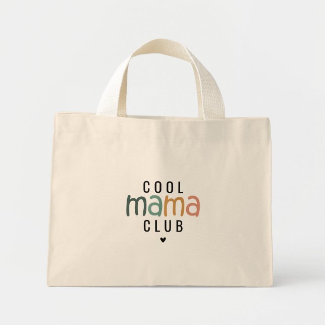Mini Tote Bag Amusant Cool Mama Club, Maman Cadeau (Devant)