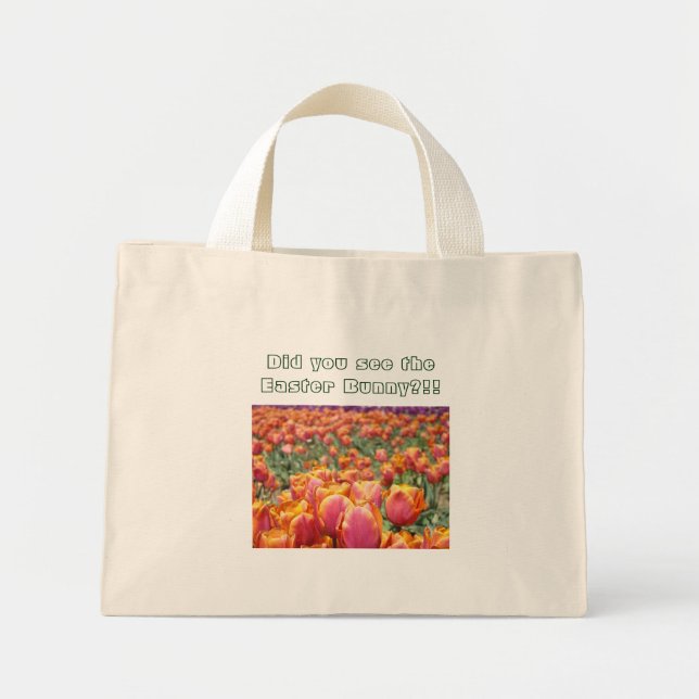 Mini Tote Bag As-tu vu le lapin de Pâques ! Totes Fleurs de Tuli (Devant)
