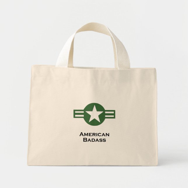 Mini Tote Bag Badass vert américain (Devant)