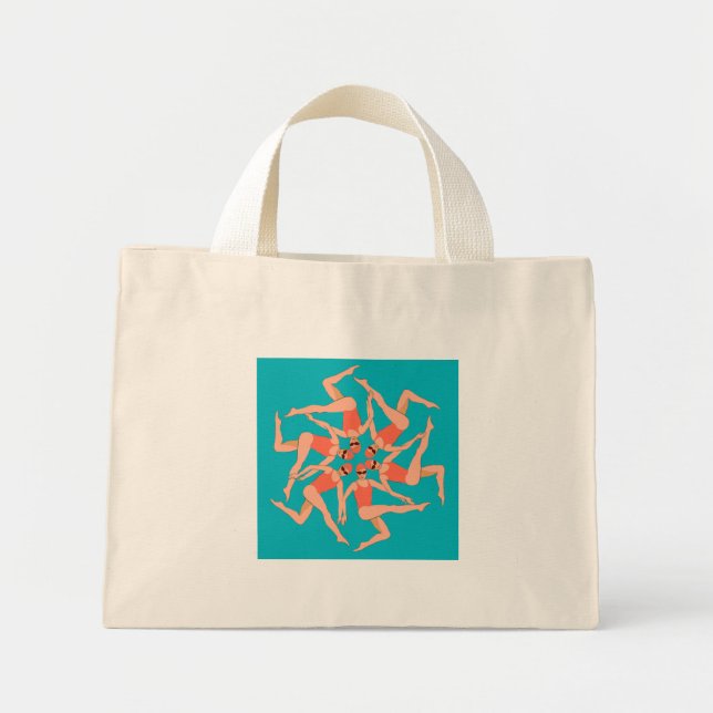 Mini Tote Bag Baigneurs - Baignade synchronisée (Devant)