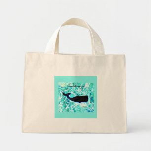 Mini Tote Bag baleine noire sous l'eau