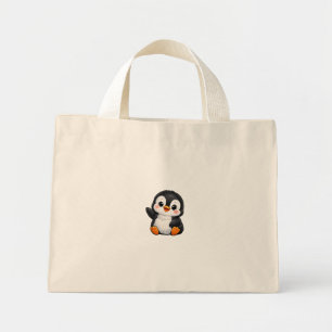 Mini Tote Bag Bébé manchot mignon faisant signe Personnage de de