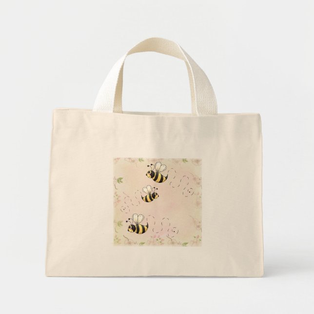 Mini Tote Bag Bees du pays (Devant)