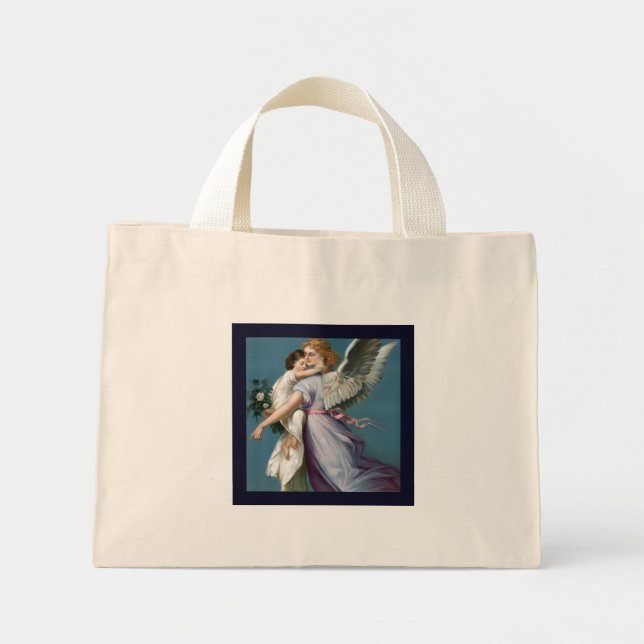 Mini Tote Bag Belle peinture d'ange gardien (Devant)