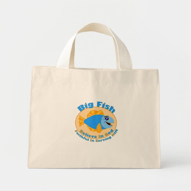 Mini Tote Bag Big Fish Croyez en Dieu (Devant)