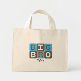 Mini Tote Bag Blocs MOD Big Bro - Bleu et Brown Personnalisé