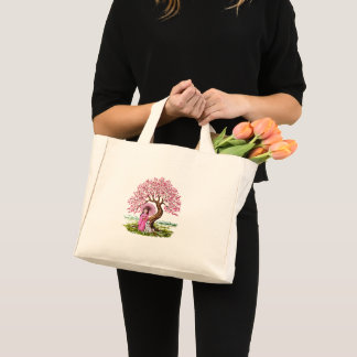 Mini Tote Bag Blossom Dreams : Kimono Girl & Puppy