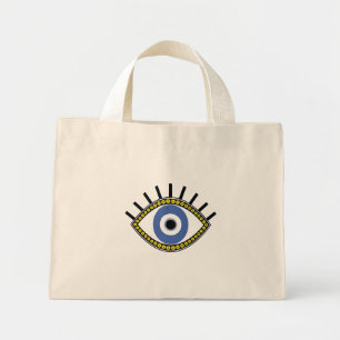 Mini Tote Bag Bonne chance, Oeil bleu, Oeil maléfique de l'amul