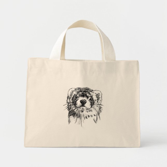 Mini Tote Bag borsa con furetto (Devant)