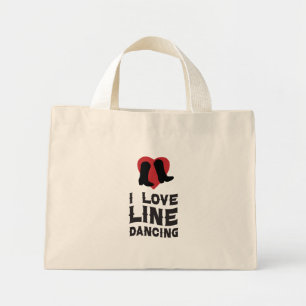 Mini Tote Bag Bottes de cowboy de danse en ligne musique country