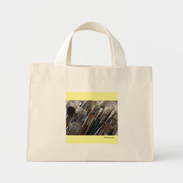 Mini Tote Bag Brosses de peinture (Devant)