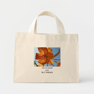 Mini Tote Bag Cadeaux MEILLEUR AMI Fleur de lys orange Tiger Lil
