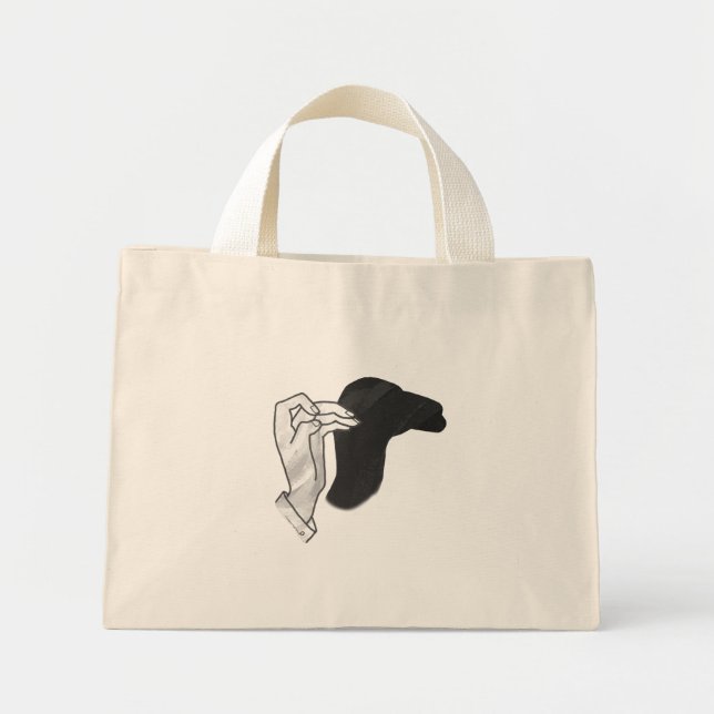 Mini Tote Bag Camion Silhouette à la main (Devant)