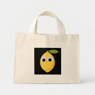 Mini Tote Bag Caractère de citron, fruit doux aux yeux de googne