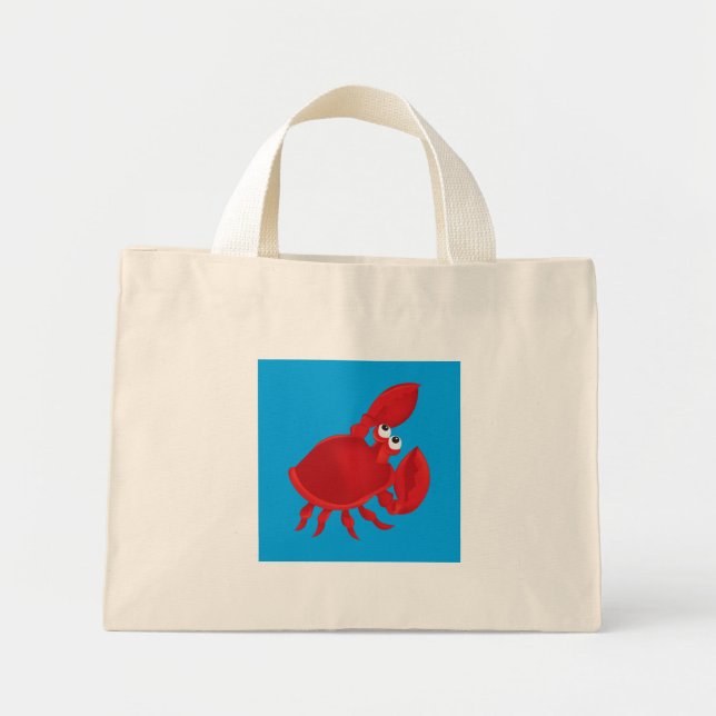 Mini Tote Bag Cartoon crab (Devant)