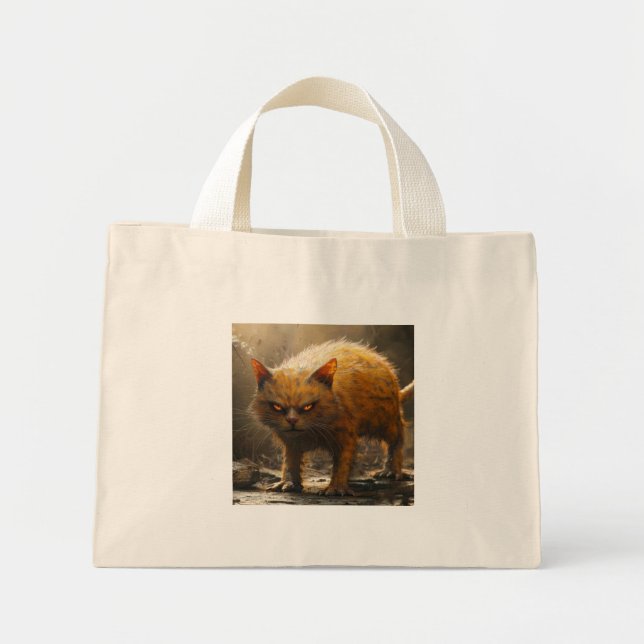Mini Tote Bag Chat monstre  (Devant)