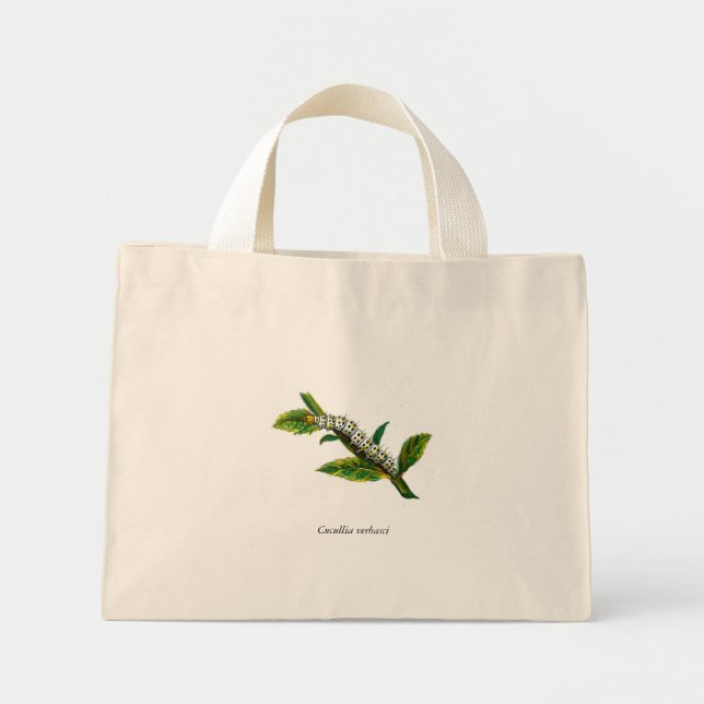 Mini Tote Bag chenille de Cucullia verbasci (Devant)