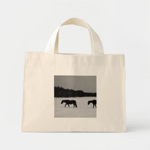 Mini Tote Bag Chevaux sur neige ttcnm