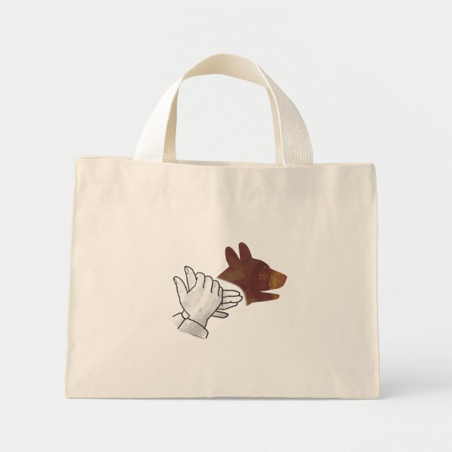 Mini Tote Bag Chien Silhouette main Brown (Devant)