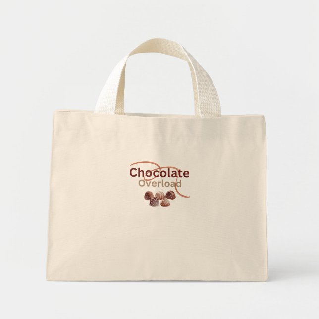 Mini Tote Bag Chocolat - surcharge Fourre-tout (Devant)