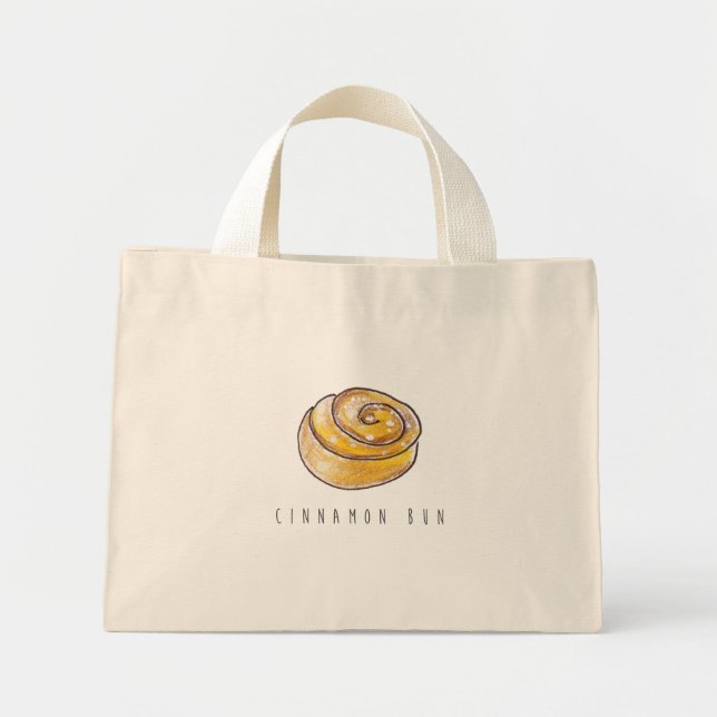 Mini Tote Bag Cinnamon Bun swedish Kanelbulle Funny  (Devant)