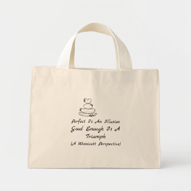 Mini Tote Bag Citation de compassion envers soi-même Winnicott A (Devant)