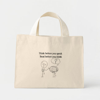 Mini Tote Bag Citez avec Réflexion Lecteur Noir et Blanc Citatio