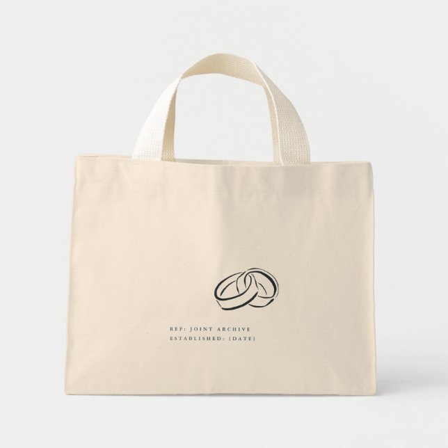 Mini Tote Bag Civil Ceremony Courthouse Minimalist Wedding  (Devant)