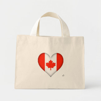 Mini Tote Bag Coeur du drapeau canadien
