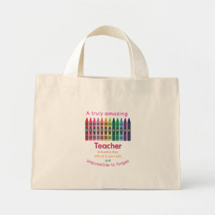 Mini Tote Bag Colorful Crayon/ Kindergarten Appréciation de l'e