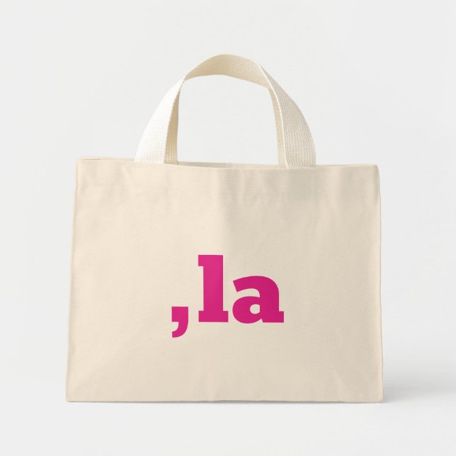 Mini Tote Bag Comma La Kamala Harris - Conception de texte custo (Devant)