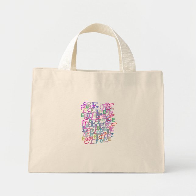 Mini Tote Bag Confettis en forme de lettre "E" (Devant)