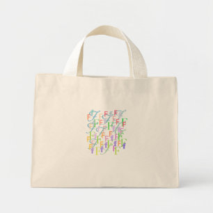 Mini Tote Bag Confettis en forme de lettre "F"