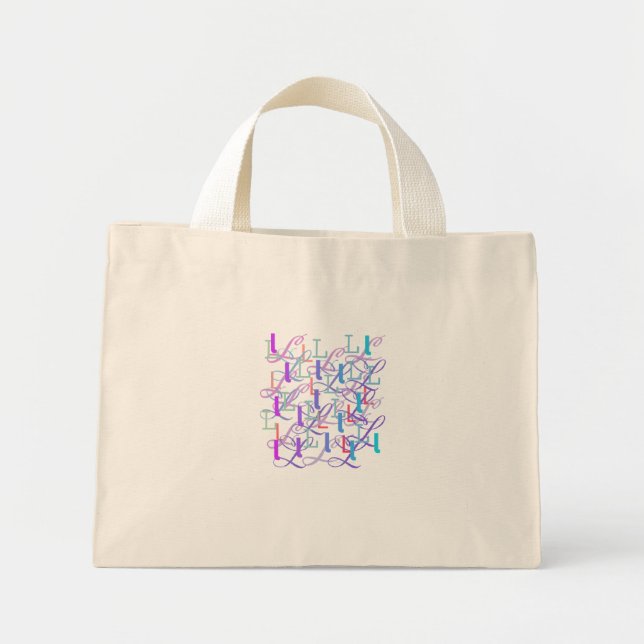 Mini Tote Bag Confettis en forme de lettre "L" (Devant)