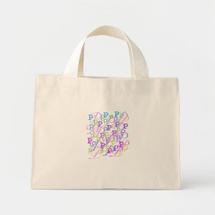 Mini Tote Bag Confettis en forme de lettre "P"